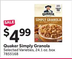 Stop&Shop Quaker Simply Granola offer