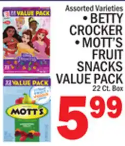 C Town BETTY CROCKER, MOTT'S FRUIT SNACKS VALUE PACK offer
