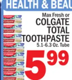 C Town COLGATE TOTAL TOOTHPASTE offer