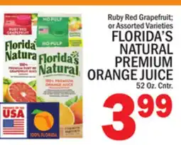 C Town FLORIDA'S NATURAL PREMIUM ORANGE JUICE offer