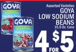 C Town GOYA LOW SODIUM BEANS offer