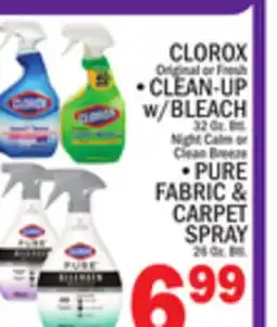 C Town CLOROX CLEAN-UP w/ BLEACH • PURE FABRIC & CARPET SPRAY offer