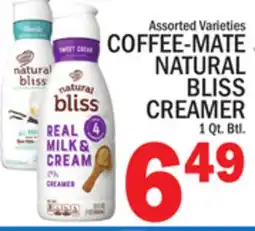 C Town COFFEE-MATE NATURAL BLISS CREAMER offer