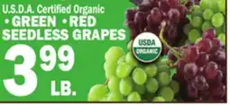 Bravo Supermarkets GREEN, RED SEEDLESS GRAPES offer