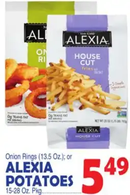 Bravo Supermarkets ALEXIA POTATOES or Onion Rings (13.5 Oz.) offer