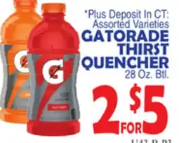 Bravo Supermarkets GATORADE THIRST QUENCHER offer
