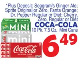 Bravo Supermarkets Seagram's Ginger Ale Sprite Original or Zero Fanta Orange Dr. Pepper Regular or Diet offer