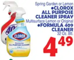 Bravo Supermarkets CLOROX ALL PURPOSE CLEANER SPRAY, FORMULA 409 CLEANER offer