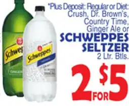 Bravo Supermarkets SCHWEPPES SELTZER offer