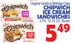 Bravo Supermarkets CHIPWICH ICE CREAM SANDWICHES offer