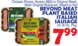 Bravo Supermarkets BEYOND MEAT PLANT BASED ITALIAN SAUSAGE offer