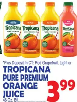 Bravo Supermarkets TROPICANA PURE PREMIUM ORANGE JUICE offer