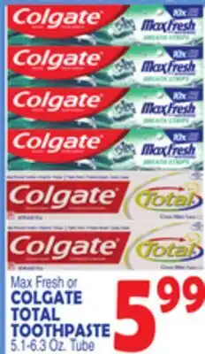 Bravo Supermarkets COLGATE TOTAL TOOTHPASTE offer