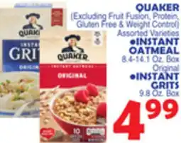Bravo Supermarkets QUAKER, INSTANT OATMEAL, INSTANT GRITS offer