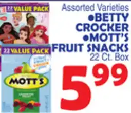 Bravo Supermarkets BETTY CROCKER, MOTT'S FRUIT SNACKS offer
