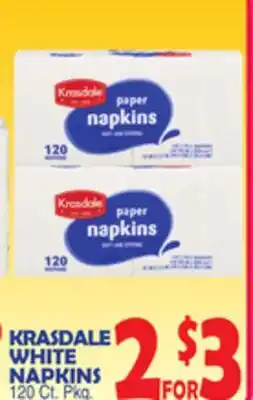 Bravo Supermarkets KRASDALE WHITE NAPKINS offer
