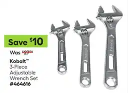 Lowe's 3-Piece Adjustable Wrench Set offer