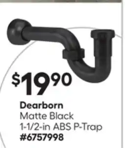 Lowe's Dearborn Matte Black 1-1/2-in ABS P-Trap offer