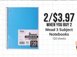 Fareway Mead 3 Subject Notebooks offer