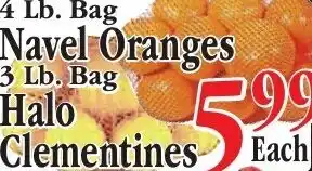Chanatry's Hometown Market Navel Oranges, Halo Clementines offer