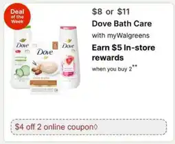 Walgreens Dove Bath Care offer