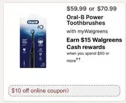 Walgreens Oral-B Power Toothbrushes offer