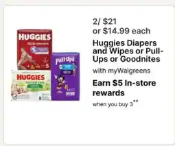 Walgreens Huggies Diapers and Wipes or Pull-Ups or Goodnites offer