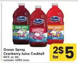 Safeway Ocean Spray Cranberry Juice Cocktail offer