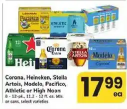 Safeway Corona, Heineken, Stella Artois, Modelo, Pacifico, Athletic or High Noon offer