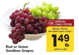 Safeway Red or Green Seedless Grapes offer