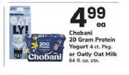 Safeway Chobani 20 Gram Protein Yogurt or Oatly Oat Milk offer