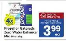 Safeway Propel or Gatorade Zero Water Enhancer Mix offer