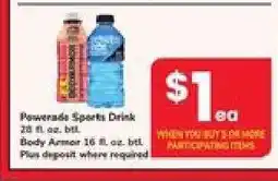 Safeway Powerade Sports Drink / Body Armor offer