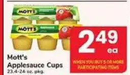 Safeway Mott's Applesauce Cups offer