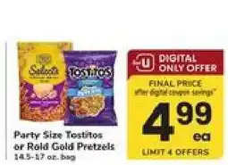 Safeway Party Size Tostitos or Rold Gold Pretzels offer