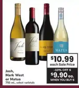 Safeway Josh, Mark West or Matua offer