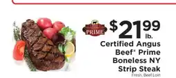 ShopRite Certified Angus Beef Prime Boneless NY Strip Steak offer
