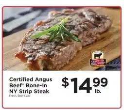 ShopRite Certified Angus Beef Bone-In NY Strip Steak offer