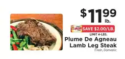 ShopRite Plume De Agneau Lamb Leg Steak offer