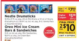 ShopRite Nestle Drumsticks / Oreo Mini Ice Cream Bars & Sandwiches offer