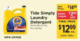 ShopRite Tide Simply Laundry Detergent offer