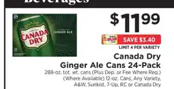 ShopRite Canada Dry Ginger Ale Cans 24-Pack offer