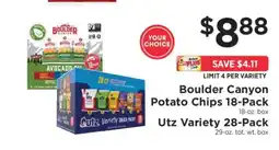 ShopRite Boulder Canyon Potato Chips 18-Pack / Utz Variety 28-Pack offer