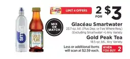 ShopRite Glacéau Smartwater / Gold Peak Tea offer