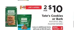 ShopRite Tate’s Cookies or Bark offer