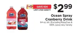 ShopRite Ocean Spray Cranberry Drink offer