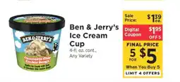 ShopRite Ben & Jerry’s Ice Cream Cup offer
