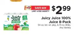 ShopRite Juicy Juice 100% Juice 8-Pack offer