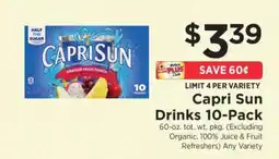 ShopRite Capri Sun Drinks 10-Pack offer
