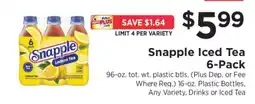 ShopRite Snapple Iced Tea 6-Pack offer